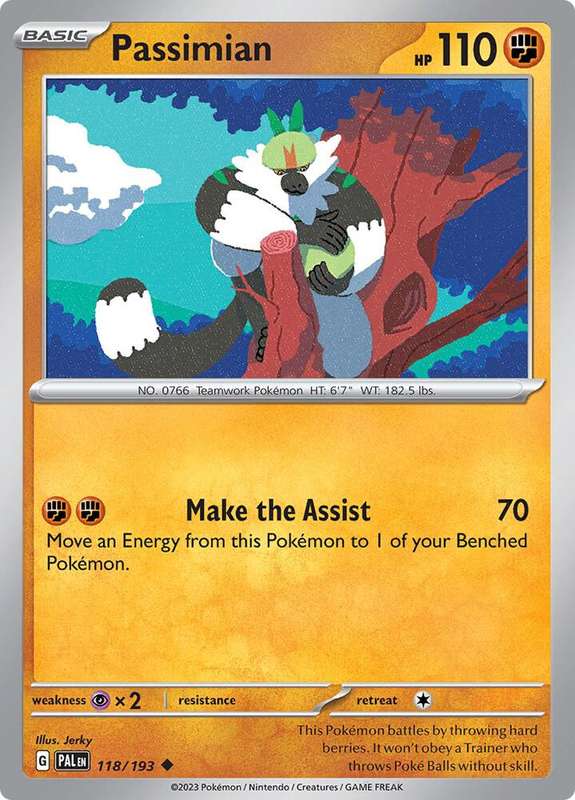 Pokemon Card - Passimian 118/193 - Uncommon - Paldea Evolved NM