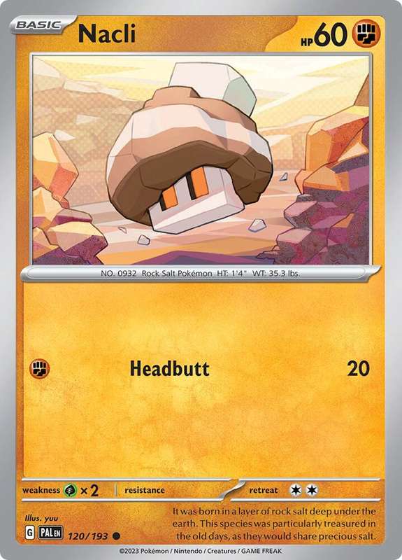 Pokemon Card - Nacli 120/193 - Common - Paldea Evolved NM