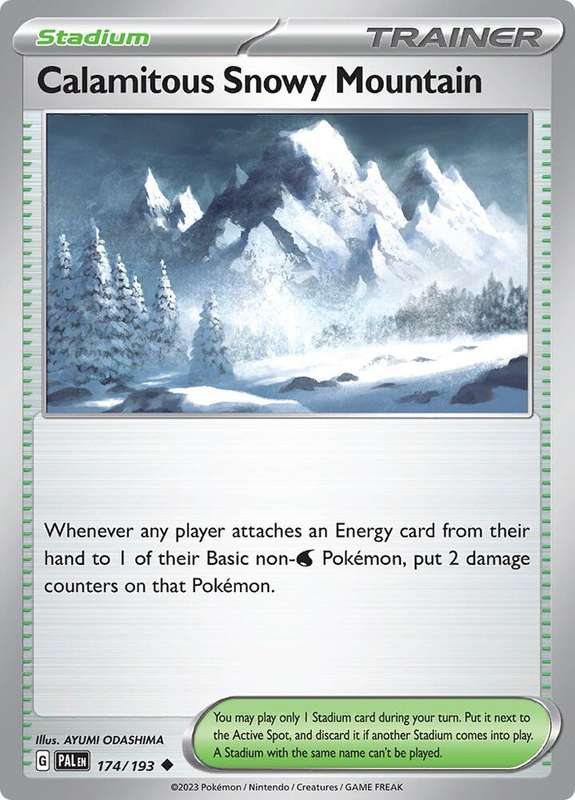 Pokemon Card - Calamitous Snowy Mountain 174/193 - Stadium Trainer - Paldea Evolved NM