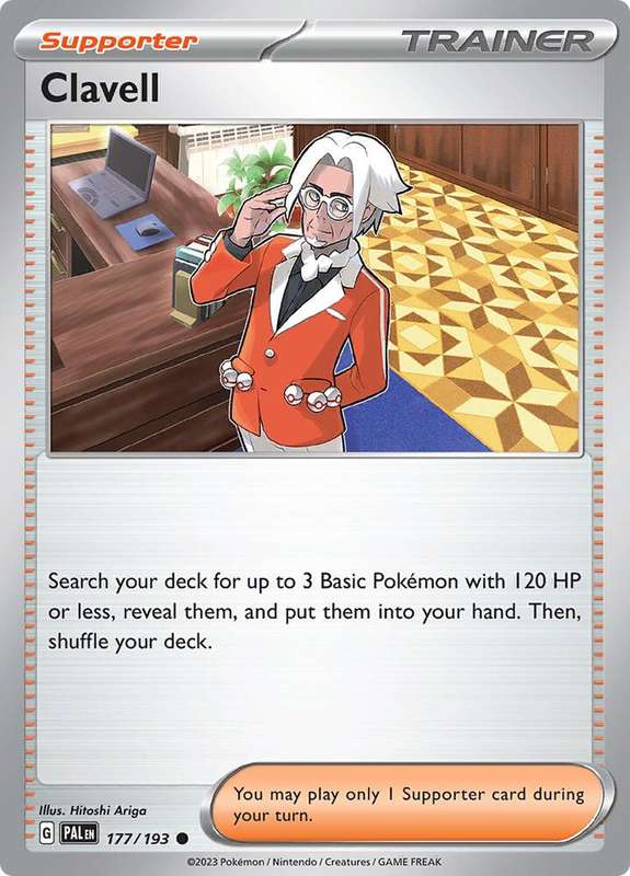 Pokemon Card - Clavell 177/193 - Supporter Trainer - Paldea Evolved NM
