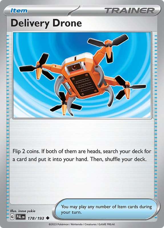 Pokemon Card - Delivery Drone 178/193 - Item Trainer - Paldea Evolved NM