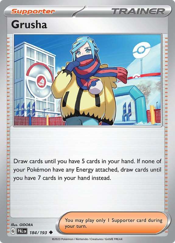 Pokemon Card - Grusha 184/193 - Supporter Trainer - Paldea Evolved NM
