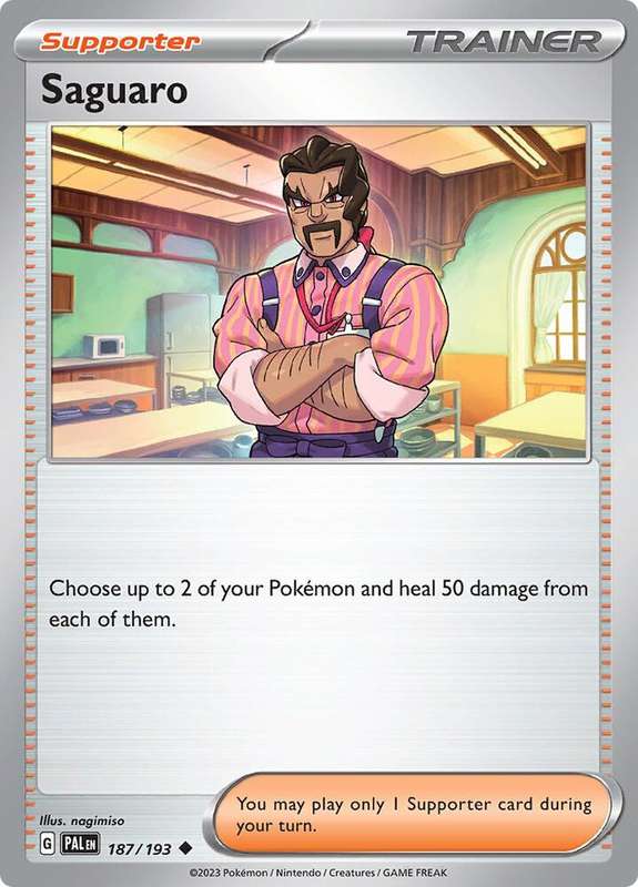 Pokemon Card - Saguaro 187/193 - Supporter Trainer - Paldea Evolved NM