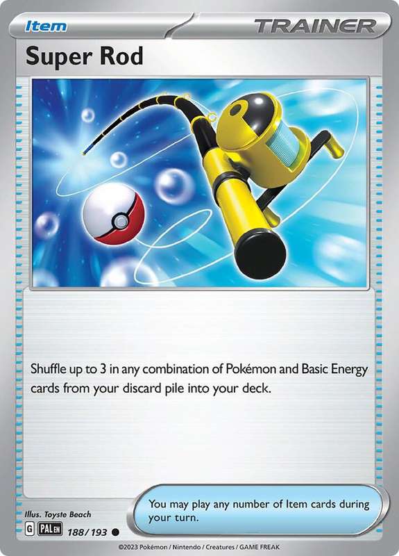 Pokemon Card - Super Rod 188/193 - Item Trainer - Paldea Evolved NM