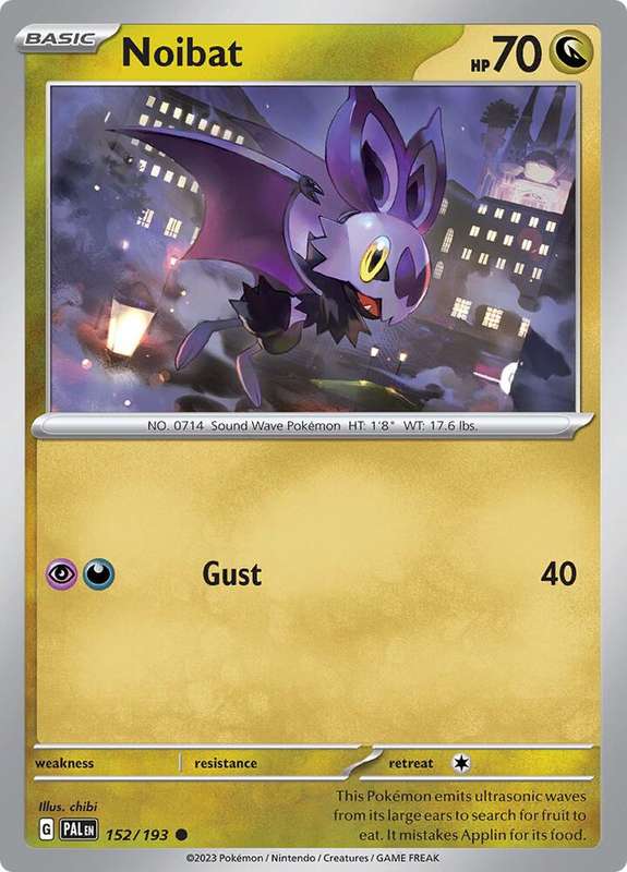 Pokemon Card - Noibat 152/193 - Common - Paldea Evolved NM
