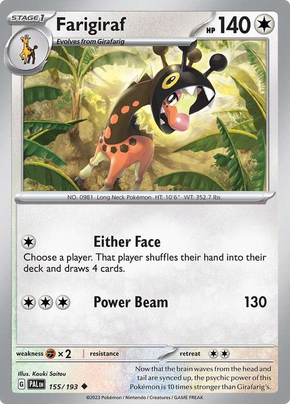 Pokemon Card - Farigiraf 155/193 - Uncommon - Paldea Evolved NM
