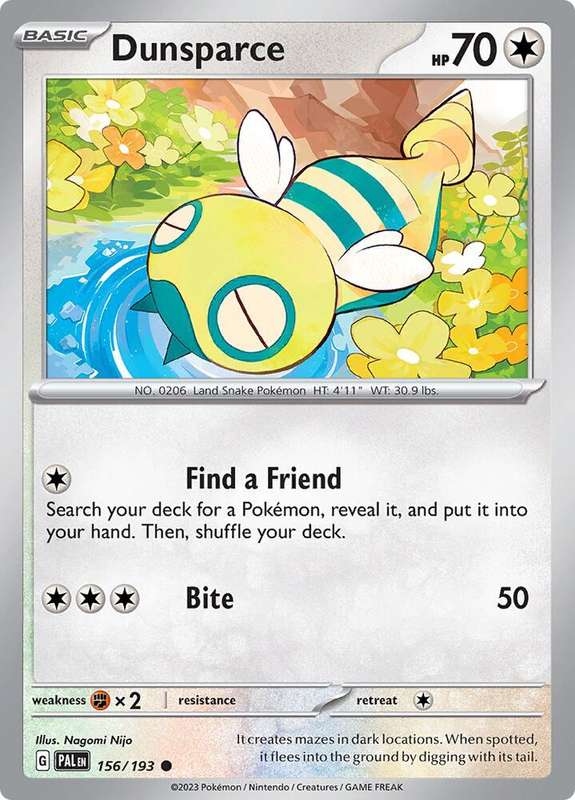 Pokemon Card - Dunsparce 156/193 - Common - Paldea Evolved NM