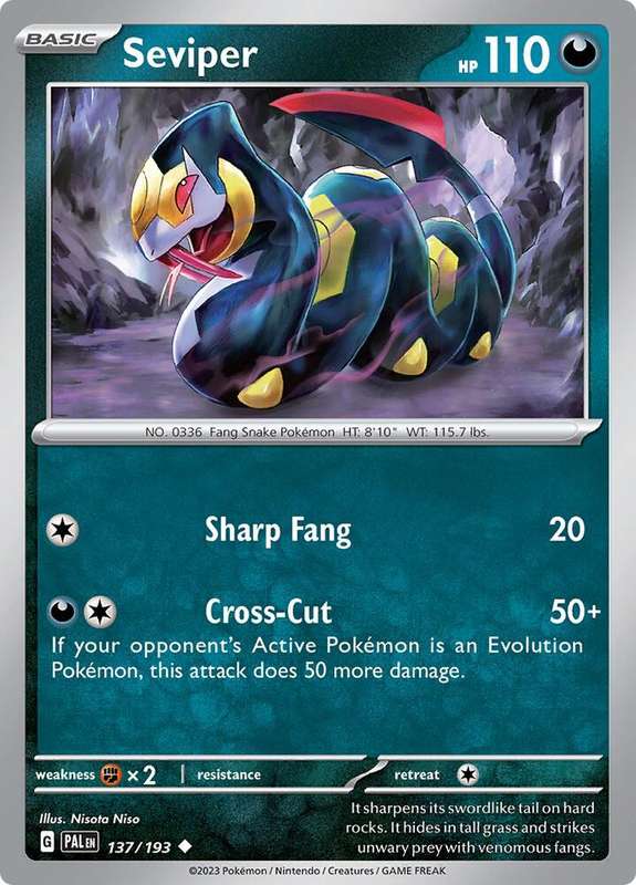 Pokemon Card - Seviper 137/193 - Uncommon - Paldea Evolved NM