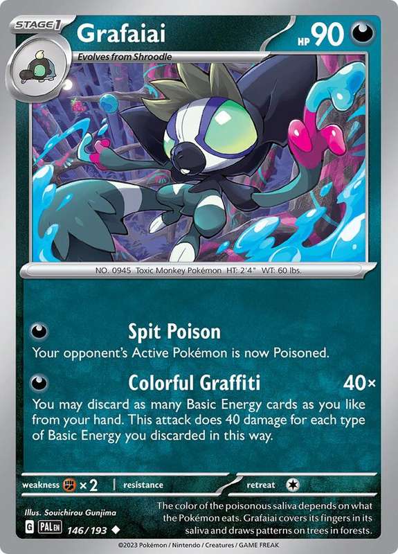 Pokemon Card - Grafaiai 146/193 - Uncommon - Paldea Evolved NM