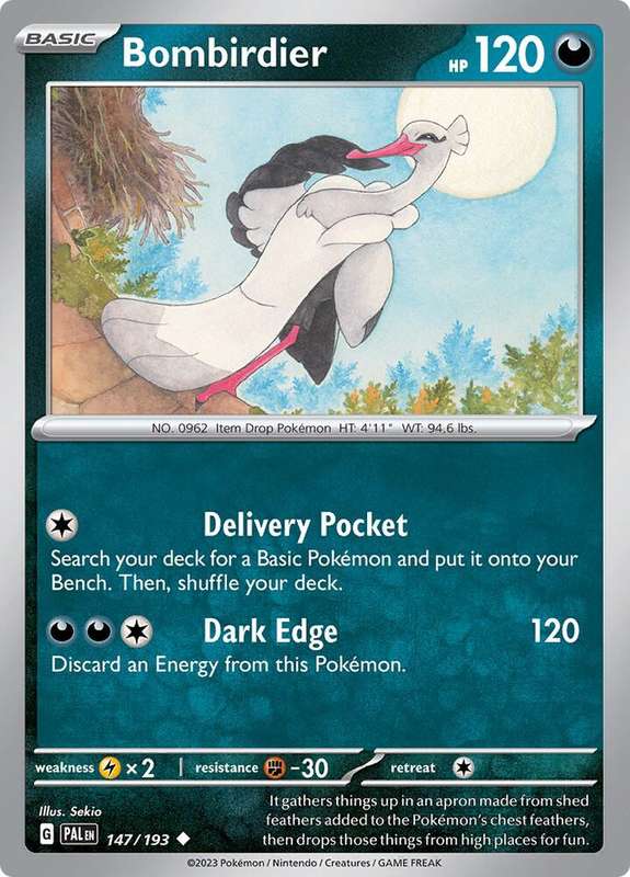 Pokemon Card - Bombirdier 147/193 - Uncommon - Paldea Evolved NM