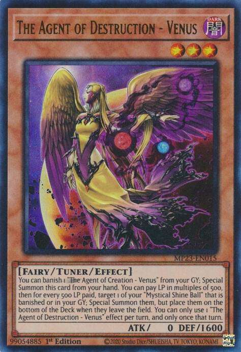 Yu-Gi-Oh! Card - The Agent of Destruction - Venus - BACH-EN021 - 1st Edition - NM