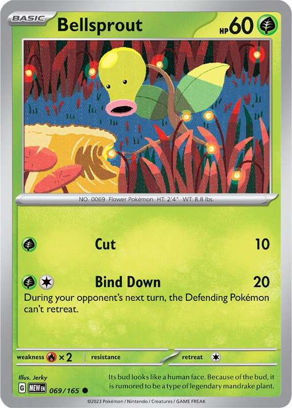 Pokemon Card - Bellsprout 069/165 - Common - Pokemon 151 - NM