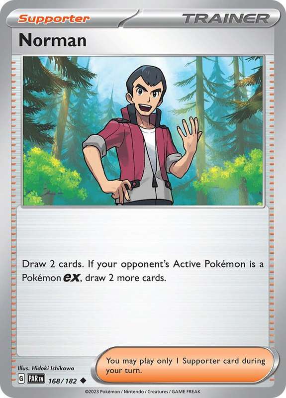 Pokemon Card - Norman 168/193 - Supporter Trainer - Paldea Evolved NM