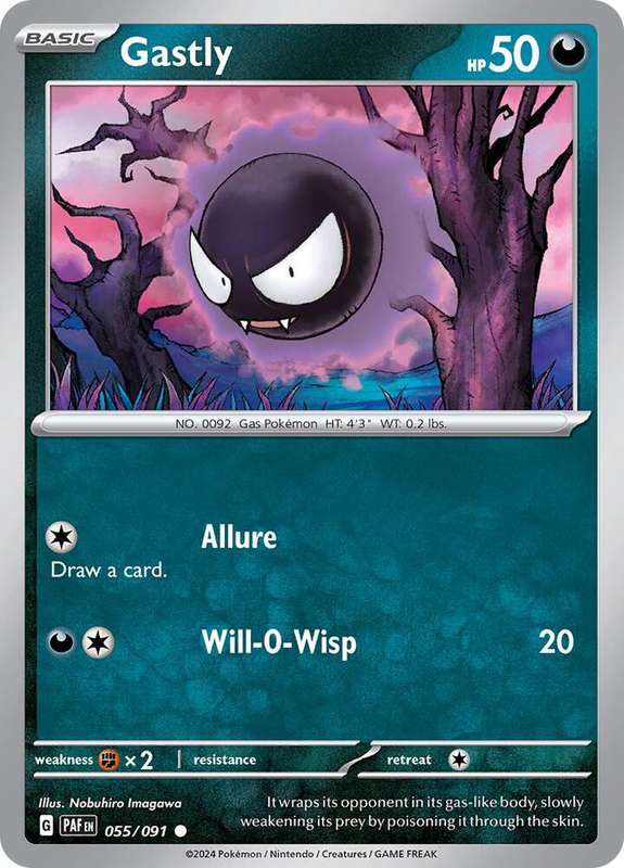 Pokemon Card - Gastly 055/091 - Common - Paldean fates