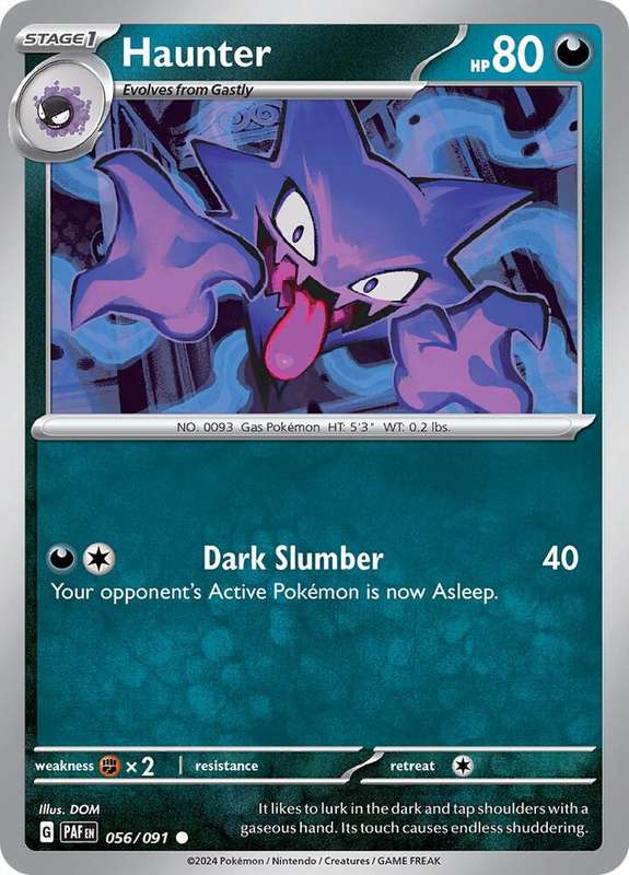 Pokemon Card - Haunter 056/091 - Common - Paldean fates