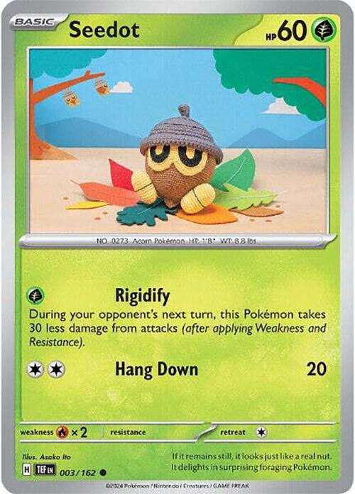 Pokemon Card - Seedot 003/162- Common - Temporal Forces NM