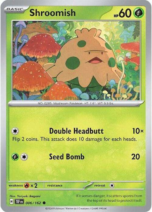 Pokemon Card - Shroomish 006/162 - Common - Temporal Forces NM