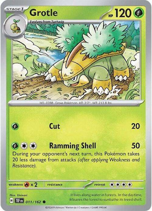 Pokemon Card - Grotle 011/162- Common - Temporal Forces NM