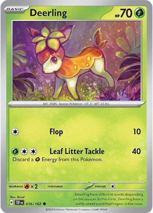 Pokemon Card - Deerling 016/162- Common - Temporal Forces NM