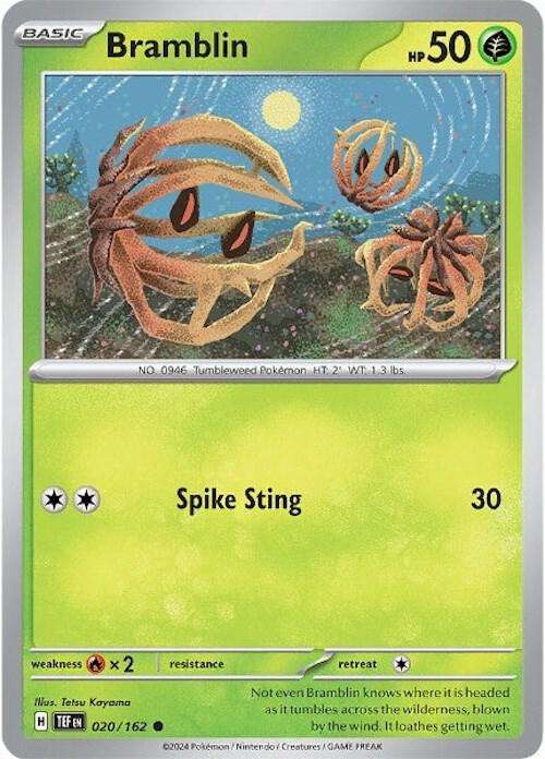 Pokemon Card - Bramblin 020/162- Common - Temporal Forces NM
