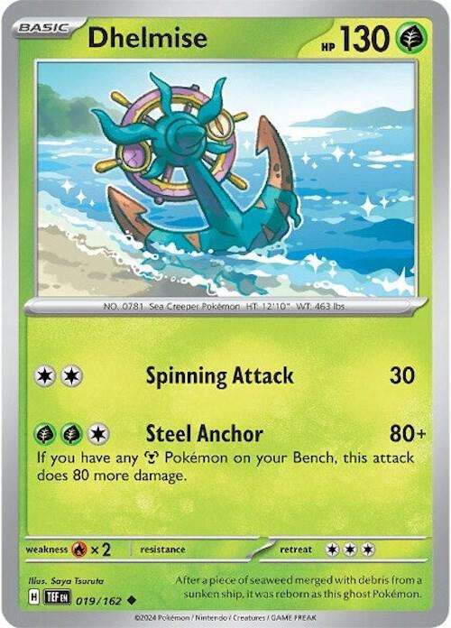Pokemon Card - Dhelmise 019/162- Uncommon - Temporal Forces NM