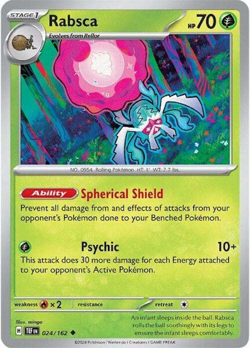Pokemon Card - Rabsca 024/162- Uncommon - Temporal Forces NM