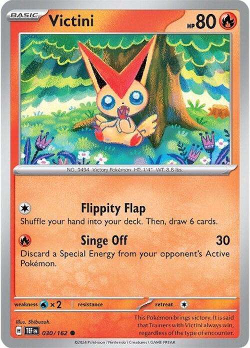Pokemon Card - Victini 030/162- Common - Temporal Forces NM