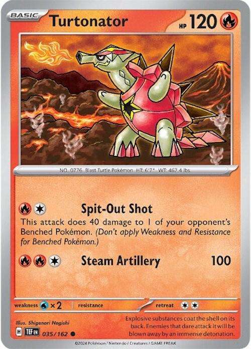 Pokemon Card - Turtonator 035/162- Common - Temporal Forces NM