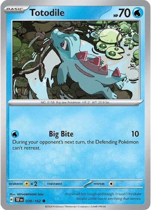 Pokemon Card - Totodile 039/162 - Common - Temporal Forces NM
