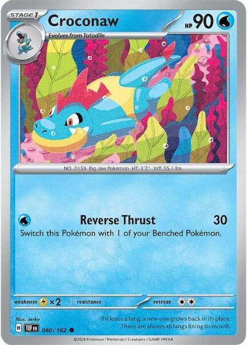 Pokemon Card - Croconaw 040/162 - Common - Temporal Forces NM