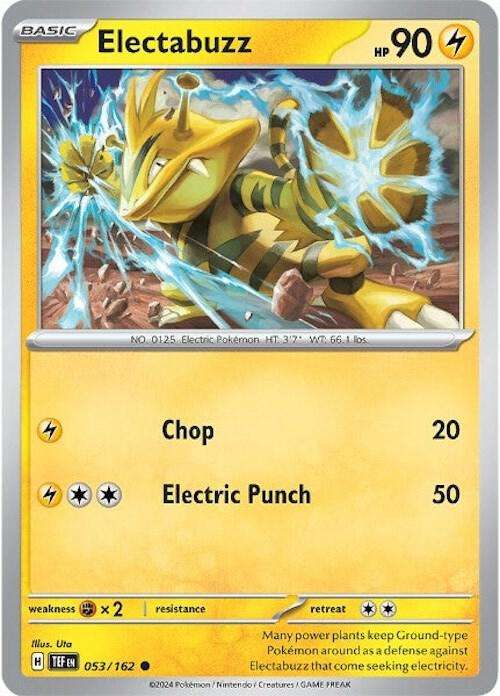 Pokemon Card - Electabuzz 053/162 - Common - Temporal Forces NM