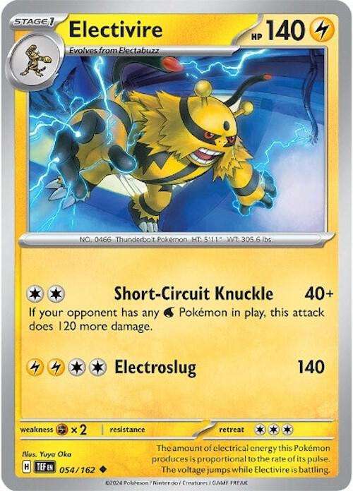 Pokemon Card - Electivire 054/162 - Uncommon - Temporal Forces NM