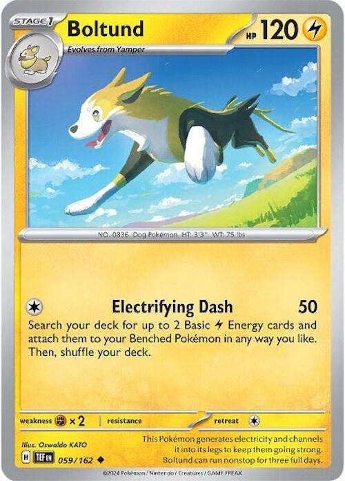 Pokemon Card - Boltund 059/162 - Uncommon - Temporal Forces NM
