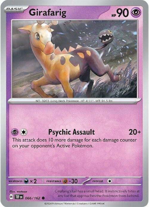 Pokemon Card - Girafarig 066/162 - Common - Temporal Forces NM