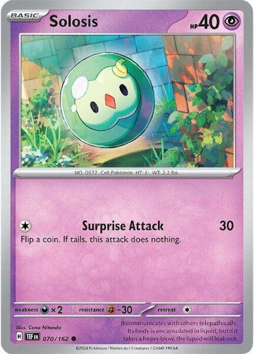 Pokemon Card - Solosis 070/162 - Common - Temporal Forces NM