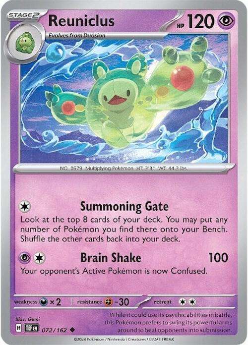 Pokemon Card - Reuniclus 072/162 - Uncommon - Temporal Forces NM