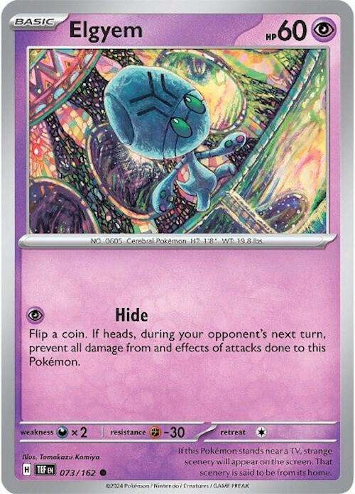 Pokemon Card - Elgyem 073/162 - Common - Temporal Forces NM