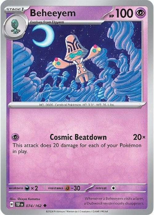 Pokemon Card - Beheeyem 074/162 - Uncommon - Temporal Forces NM