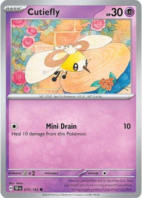Pokemon Card - Cutiefly 075/162 - Common - Temporal Forces NM