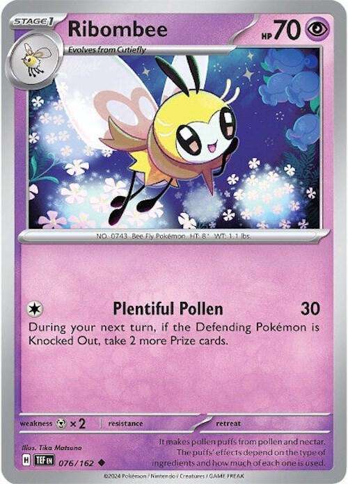 Pokemon Card - Ribombee 076/162 - Uncommon - Temporal Forces NM