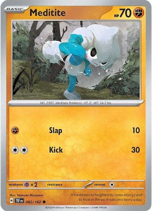Pokemon Card - Meditite 082/162 - Common - Temporal Forces NM