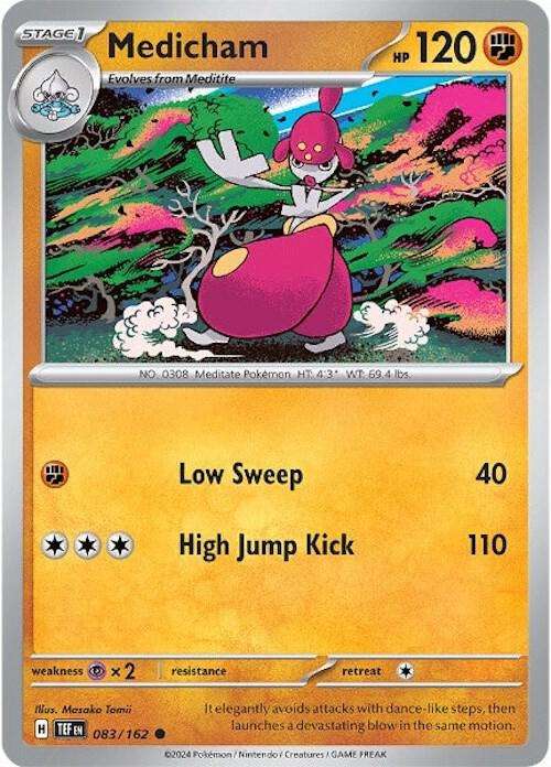 Pokemon Card - Medicham 083/162 - Common - Temporal Forces NM