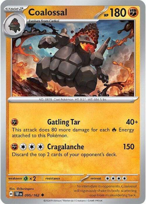 Pokemon Card - Coalossal 095/162 - Uncommon - Temporal Forces NM