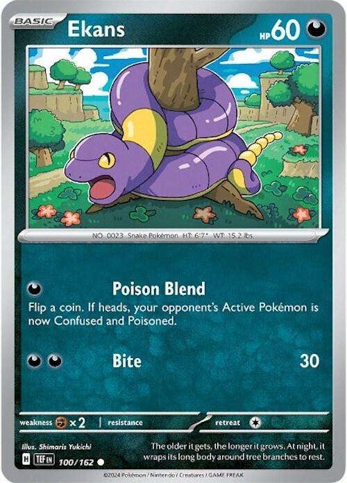 Pokemon Card - Ekans 100/162 - Common - Temporal Forces NM