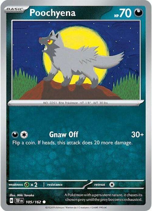 Pokemon Card - Poochyena 105/162 - Common - Temporal Forces NM