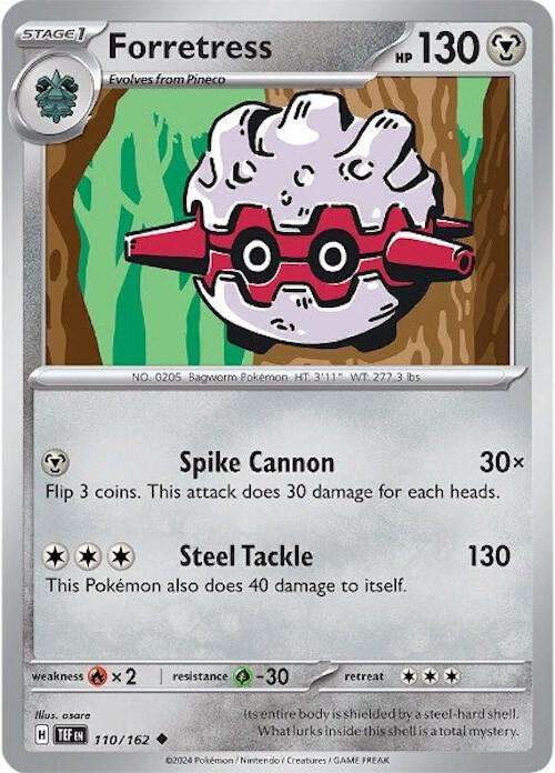 Pokemon Card - Forretress 110/162 - Common - Temporal Forces NM
