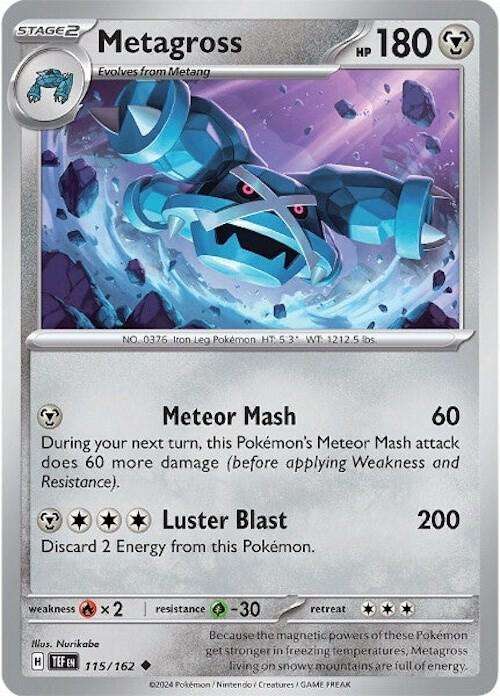 Pokemon Card - Metagross 115/162 - Uncommon - Temporal Forces NM
