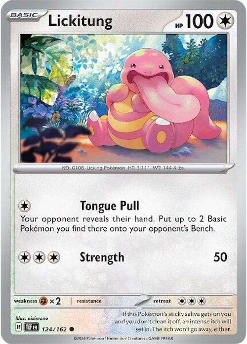 Pokemon Card - Lickitung 124/162 - Common - Temporal Forces NM