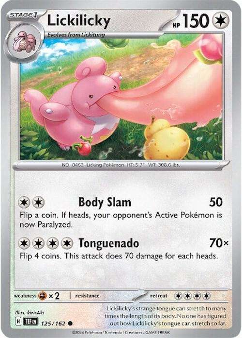 Pokemon Card - Lickilicky 125/162 - Common - Temporal Forces NM