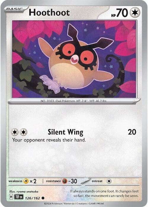Pokemon Card - Hoothoot 126/162 - Common - Temporal Forces NM